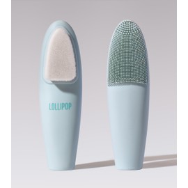 LOLLIPOP Handle Dual-Sided Silicone Face Scrubber, Face Exfoliator, Synthetic Face Brush Cleanser, Facial Cleansing Brush for Massage - Oceanic