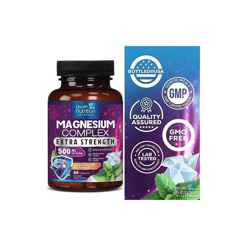 Health Nutrition Naturals Cápsulas Complejo Magnesio 500 Óxido Glicinato Malato