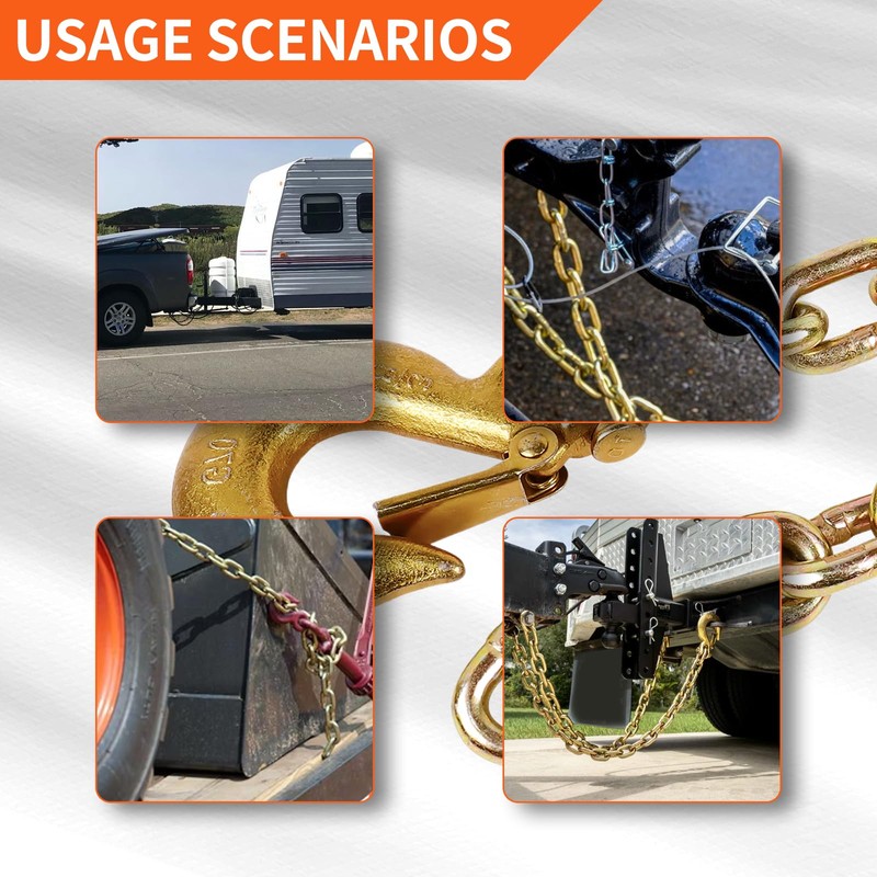 3/8" x 35" Grade 70 Trailer Safety Chain with Clevis