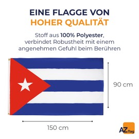 AZ FLAG - Flagge Kuba - 150x90 cm - Kubanische Fahne 100% Polyester mit Messing-Ösen - 110g