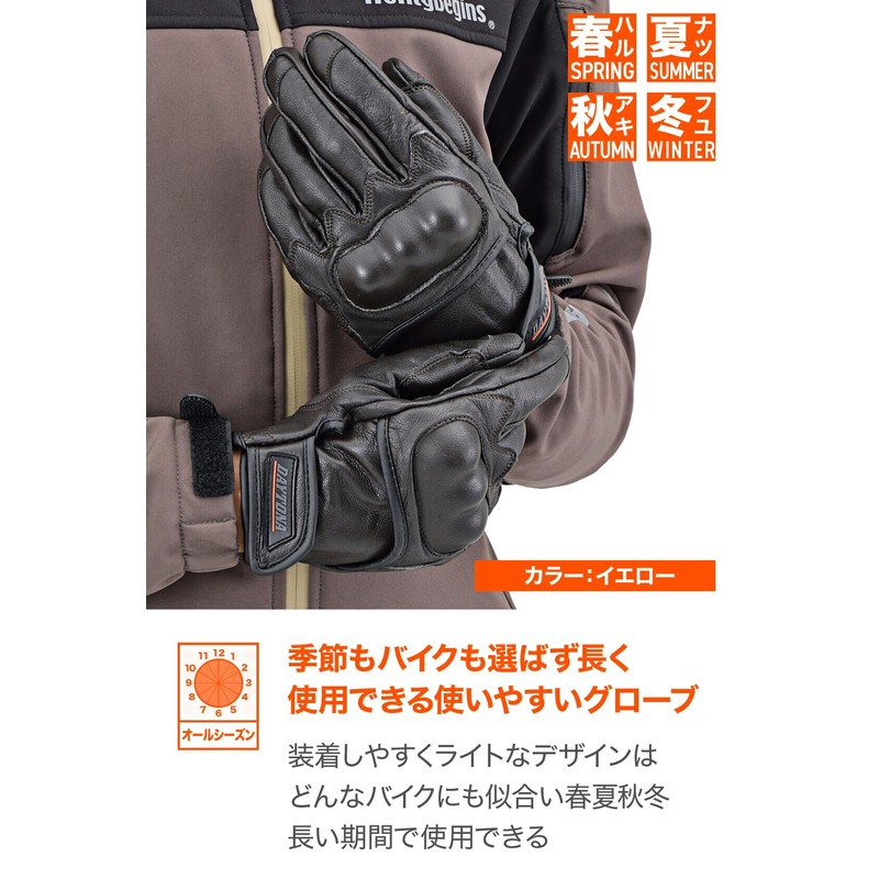 Daytona 76374 Motorcycle Gloves, For Spring, Summer, Fall, and Winter,