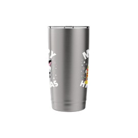 Merry Hiss Mas Cute Cats Funny Pun Black Angry Cat Christmas Stainless Steel Insulated Tumbler