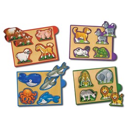 Melissa & Doug Animals Wooden Mini-Puzzle Set With Storage and Travel Case 17.8 x 13 x 5.3 centimetres