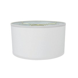 18x18x10 White Linen Shallow Drum Premiere Lampshade with Brass Spider fitter By Home Concept - Perfect for table and Floor lamps - Extra Large, White