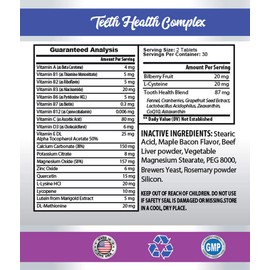 PET SUPPLEMENTS cat Bad Breath Treats - CAT Teeth Health - Advanced Mouth Health Complex - Immune Boost - Vitamin b12 for Cats - 2 Bottles (120 Tablets)