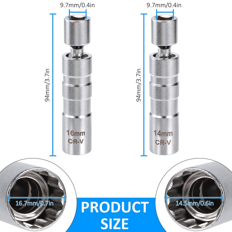 Tunejoy Spark Plug Wrench Magnetic Universal 14 mm & 16