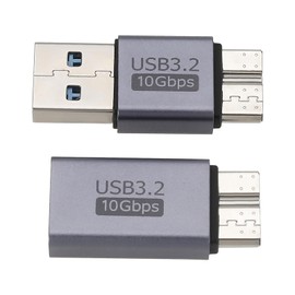 VGOL Pack of 2 USB A Male/Female to USB Micro B Male Hard Drive Converter 10Gbps USB 3.2 Adapter Compatible with Toshiba Compatible with Seagate