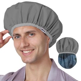 Years calm Shower Cap Reusable Waterproof for Men, Dual-Layer Design, Protects Hair in Shower, Spa, Travel & Cooking, Adjustable Elastic for Comfortable Fit (Blue Disguise, One Size)