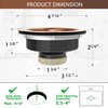 EXAKEY Kitchen Sink Drain Copper 3-1/2 Inch Stainless Steel Kitchen