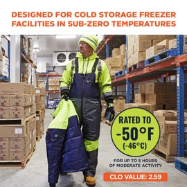 Ergodyne N-Ferno 6477 Insulated Freezer Bib Overalls, Cold Storage Work Gear