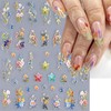 4Pcs Flower Nail Art Stickers Decals 5D Embossed Daisy Nail