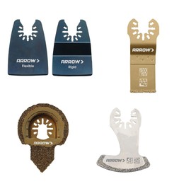 Arrow OSCTILE-EK 5-Piece Oscillating Tool Blade Kit for Grout and Tile Projects with Carbide, Diamond Grit, and Boot Blades, and Scrapers, Universal, Fits Most Multitools