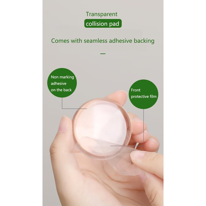 WLERIR Clear Door Knob Wall Protector, 6 Pack, Self-Adhesive Rubber