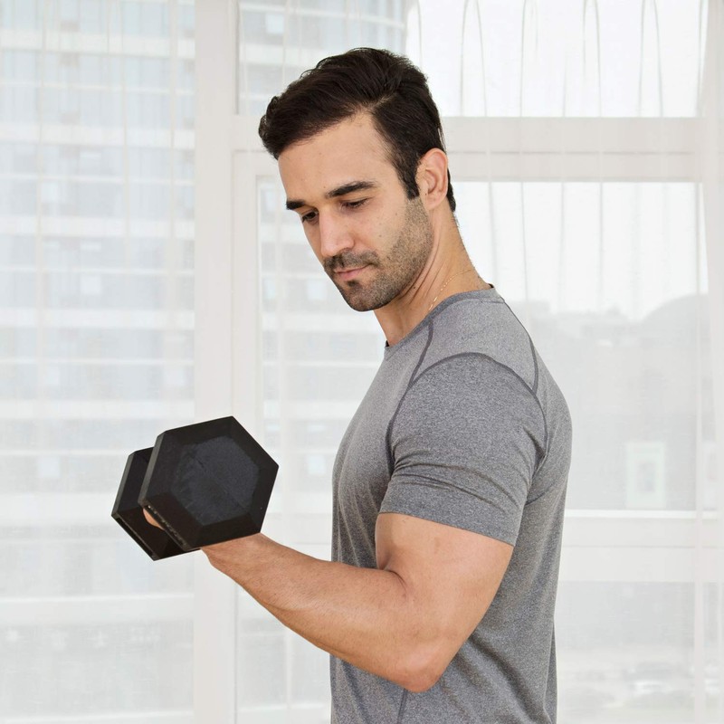 JFIT Rubber Hex Dumbbells, 25 lb.