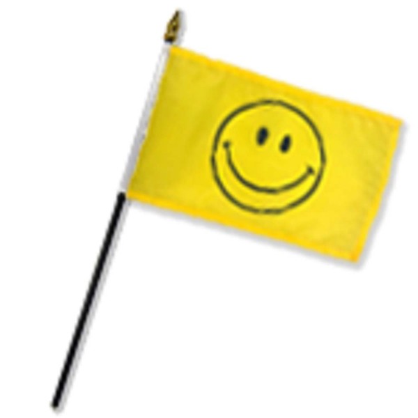 Wholesale 6 Yellow Smiley Smile Face Happy 4"x6" Flag Desk