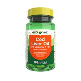 Cod Liver Oil Plus Vitamins A & D3 Immune Health Dietary Supplement Softgels Spring Valley, 100 Count. Pack1