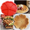 YYYFEI Waffelform, Waffel Antihaft Silikonform, Silikon Waffelform, 4 Stück Herzform