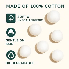 Premium Ultra Soft Cotton Balls (100 Count), Super Absorbent, Gentle for Beauty, Skincare, Biodegradeable, Hypoallergenic, 100% Pure