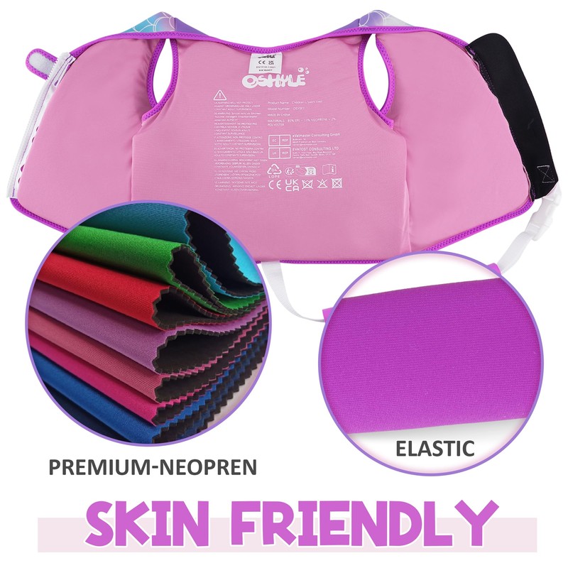 OSHYLE Premium Neoprene Swim Vest for Kids - with Adjustable