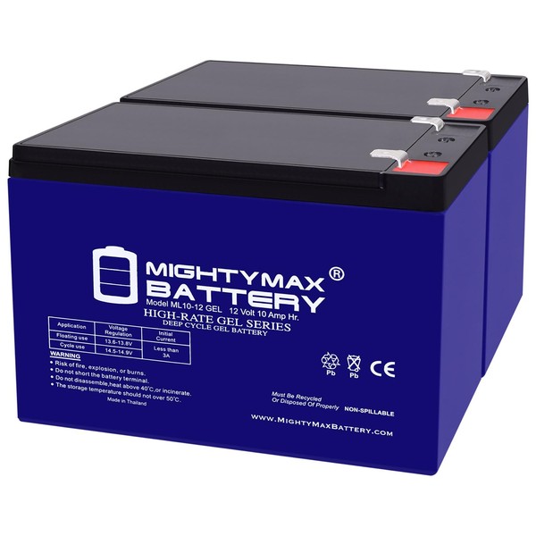 Mighty Max Battery 12V 10AH Gel F2 Replacement Battery Compatible
