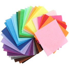 MOUYAT 200 Pcs 10 x 10cm Felt Fabric Sheets, 40 Assorted Colours Polyester Fibre Felt Squares, 4 Inch Small Craft Felt Fabric Material for Sewing Projects, Crafting, DIY Art (1mm Thick)