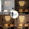 XININSUN 3-Tier Drum Linen Plug in Pendant Light with15ft Hemp