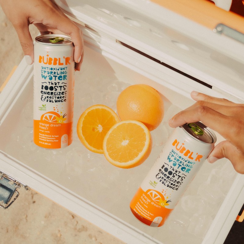 BUBBL'R orange dream freez'r, Antioxidant Sparkling Water with Natural Caffeine,