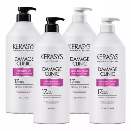 Kerasis 케라시스 데미지 클리닉 샴푸, 980ml, 2개 + 린스, 980ml, 2개 Kerassie Damage Clinic Shampoo, 980ml, 2 + Conditioner, 980ml, 2