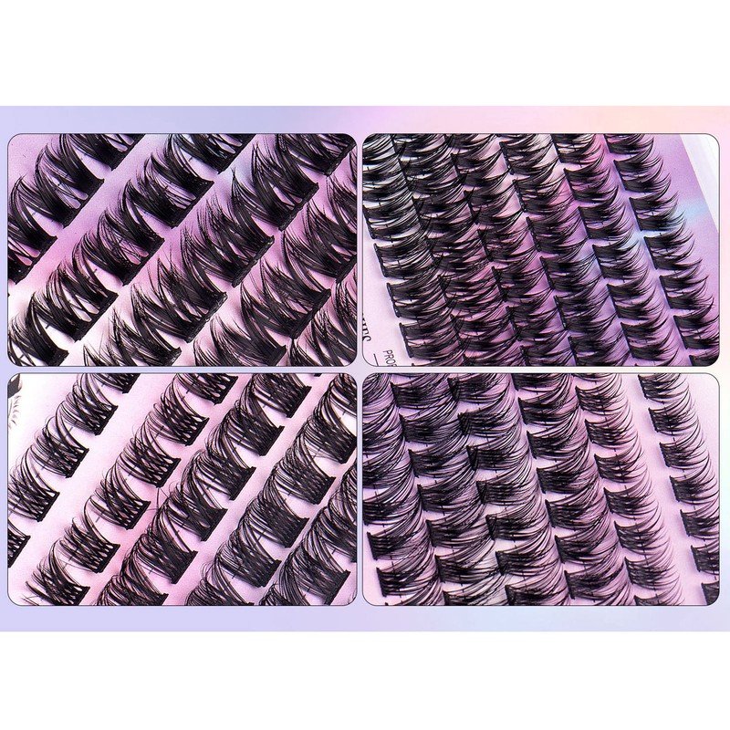 126 Cluster Lashes 10‑14mm Fluffy D Curl Individual Lashes for