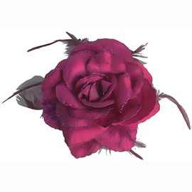 Fuchsia Rose Hair Clip Large Rose Fascinator Flower Hair Clip Hair Accessories Clips Elastic Fuchsia Wedding Hair Flower, 1pc