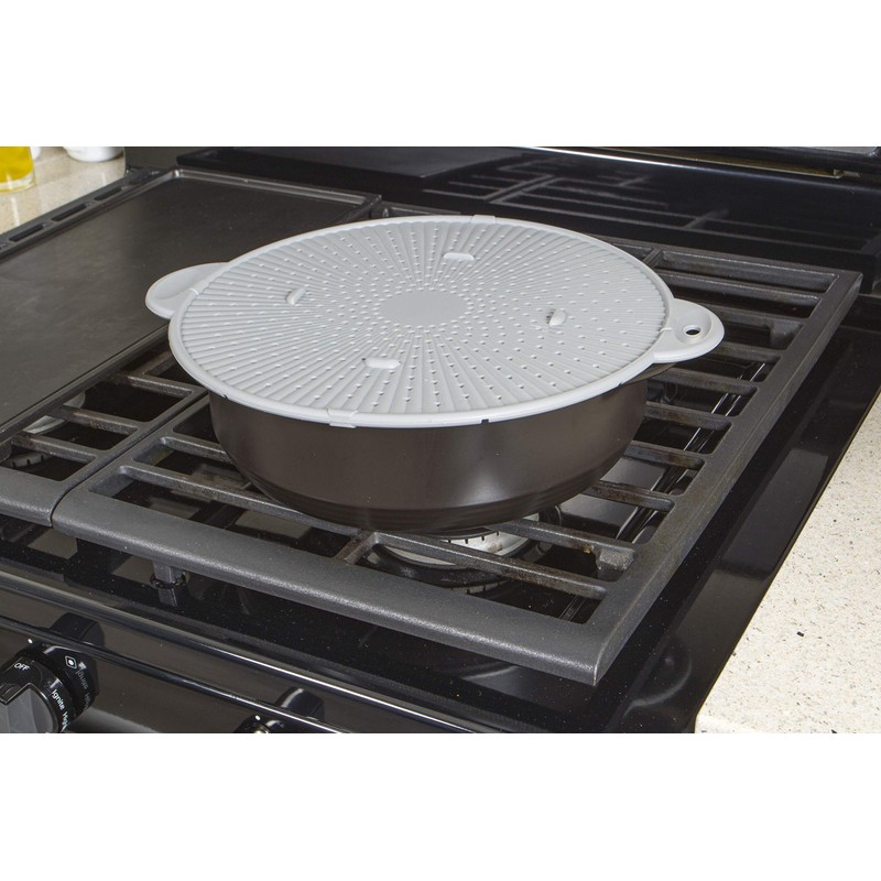 Simply Served Silicone Splatter Screen, Multi-Use Kitchen Tool, Protect Stovetop
