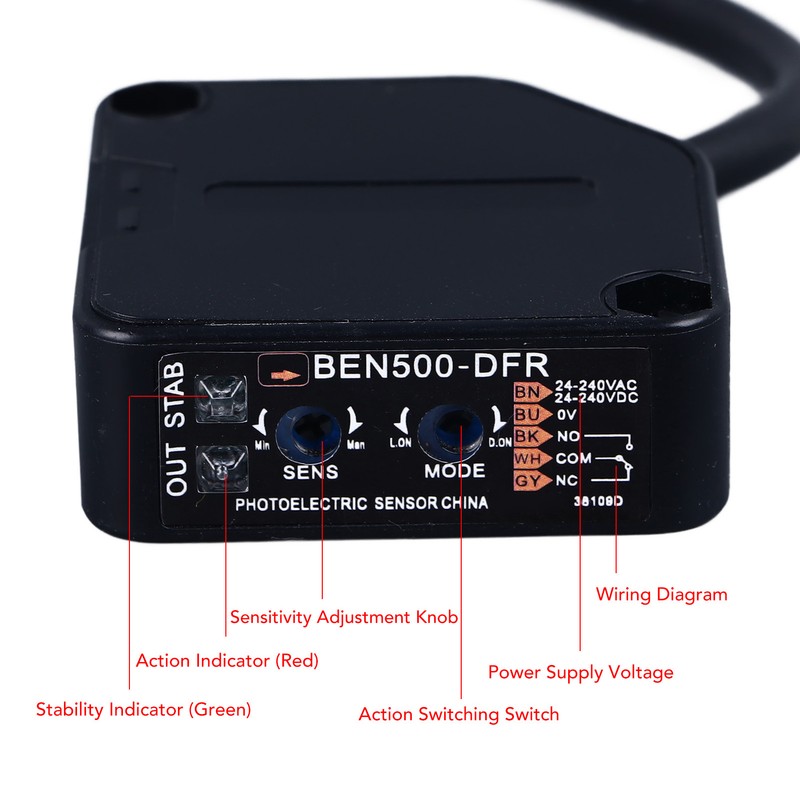 Photoelectric Switch Relay Output Diffuse Reflection Light Control Optoelectronic Sensor