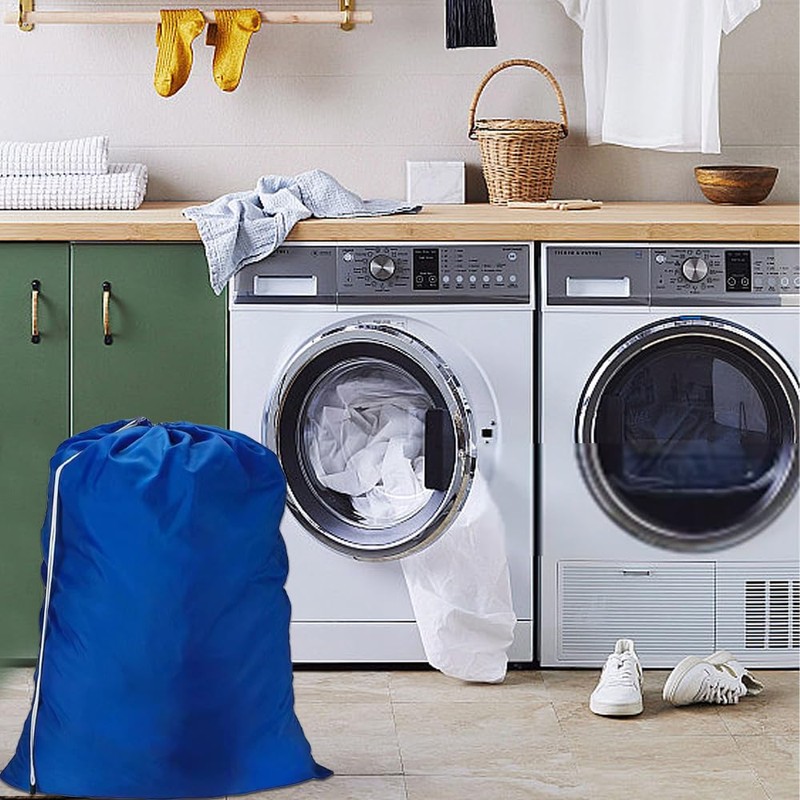 Heavy Duty Laundry Bag with Drawstring, 2 Pack Clothes Drawstring