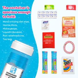 Bachelorette Party Favors – 12 Pack Funny Party Emergency Containers with Stickers – Blue Mini Gift Tubes for Bride Survival Kit, Girls Night Out, Wedding Day Essentials, 21st Birthday Supplies