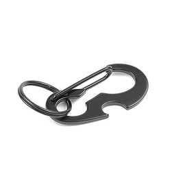 BESPORTBLE 24piezas Mini Mosquetones Multifuncionales Abrebotellas y Ganchos De Resorte para Camping y Actividades Al Aire Negro