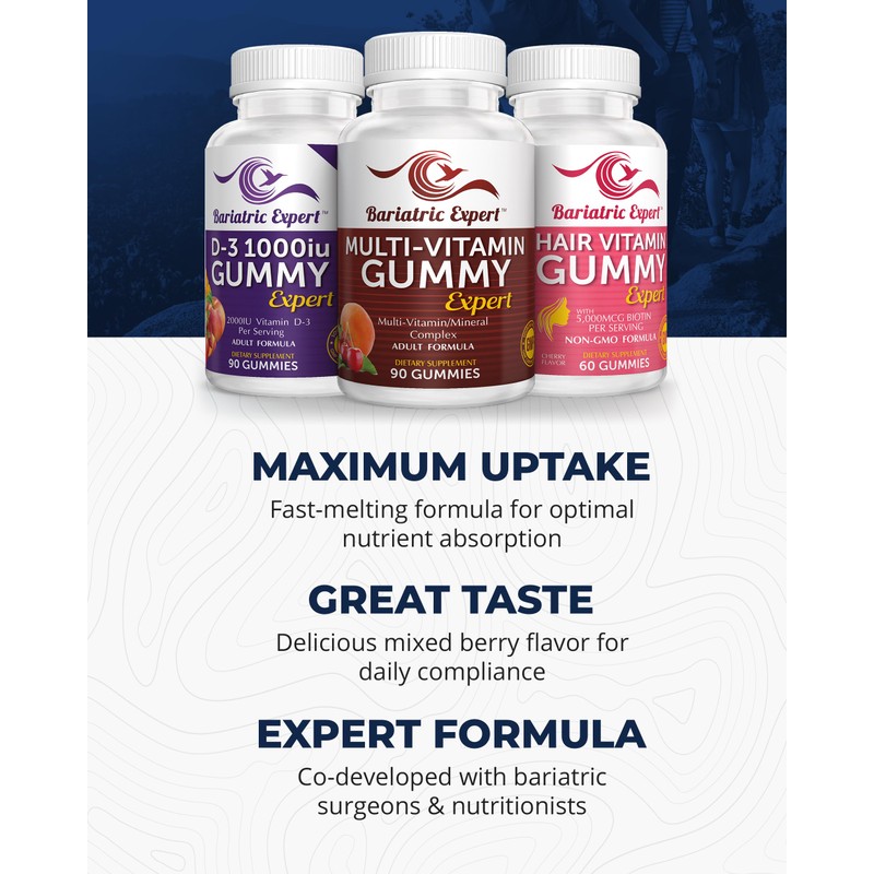 Bariatric Multivitamin 3 Pack, Multivitamin Gummy 90 Chews. - D3