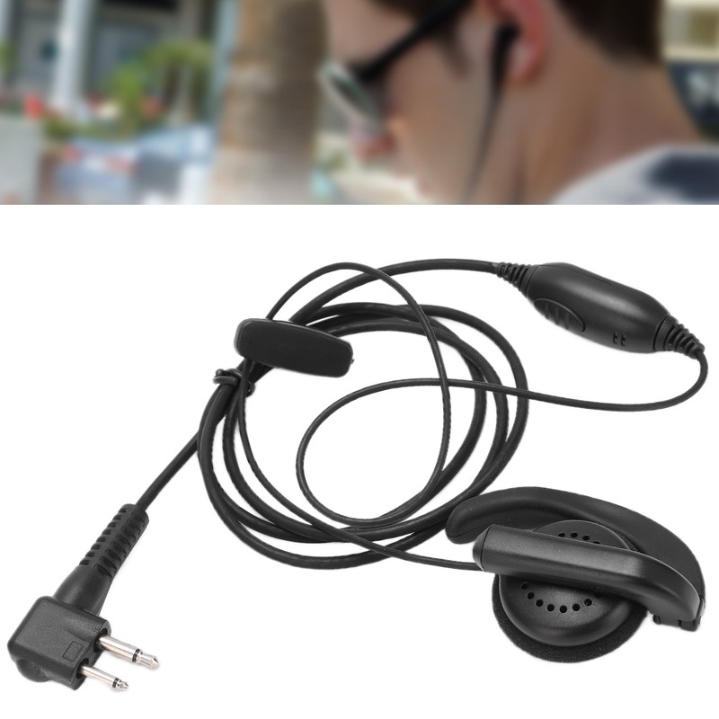 Walkie Talkie Headset Intercom 2 Way Radio Black Earphones Universal