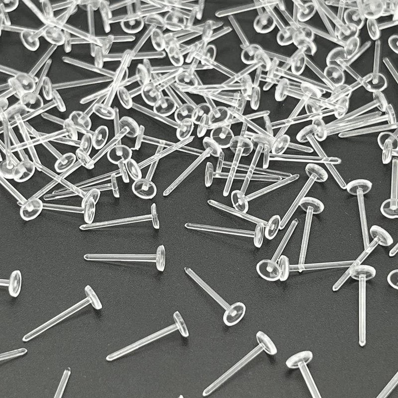 Clear Silicone Earrings for Sports,300 Pairs Clear Plastic Earring Posts