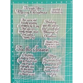 Arbuya Tis Season Merry Christmas Sentiments Sayings Phrase Rubber Clear Stamp/Seal Scrapbook/Photo Decorative Card Making Clear Stamp