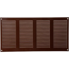 Vent Systems 16" x 8" Inch Pack of 10 Brown Air Vent Cover Metal Air Return Grill with Built in Pest Guard Screen HVAC Vent Cover for Home Improvement Vent Duct Cover