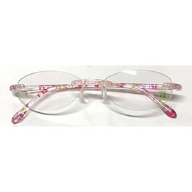 【軽量老眼鏡】エアリーダーソレイユ 紫外線99％以上カット アイマジン (+1.5, ピンクフラワー)