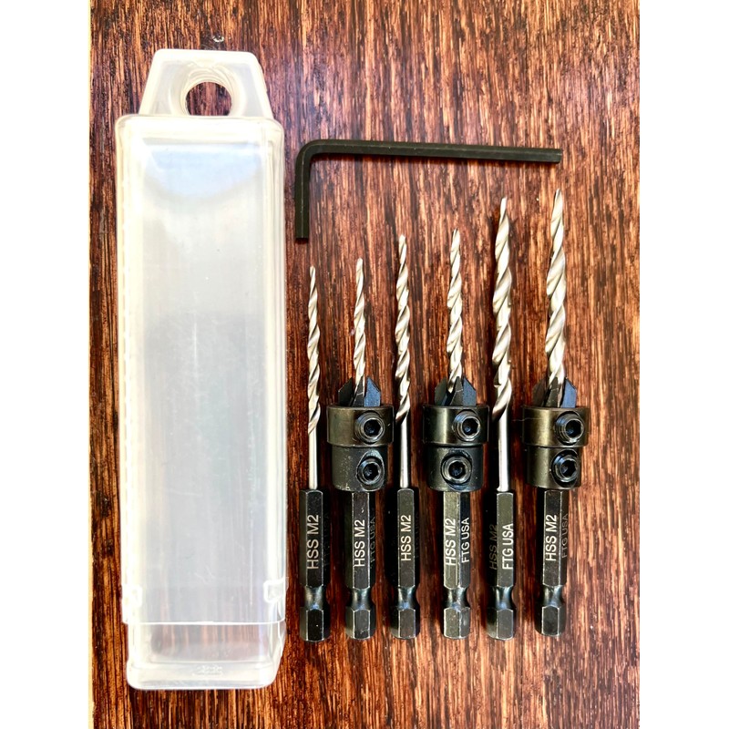 FTG USA Adjustable Wood Countersink Drill Bit #4#6#8 with Tapered
