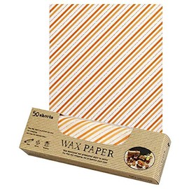 WP3300-50 Wax Paper M (Orange Stripe), 50 Sheets