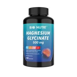 Magnesium Glycinate 500mg - 240 Capsules For Sleep, Stress Relief Support Bone