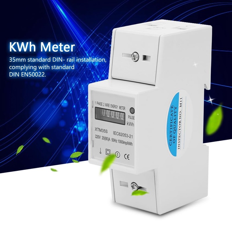 220V Digital 1 Phase 2 Wire Conta Chilowatt Conta Kw