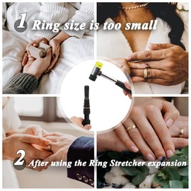 Ring Stretcher Finger Wedding Band Sizers- Dual Head Plastic and Rubber Hammer Metal Mallet for Jewelers