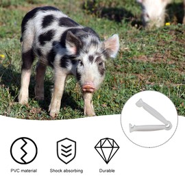 TUKNN Umbilical Cord Clips, Umbilical Cord Clip, Clamps for Umbilical Cord, Plastic Pig Umbilical Cord Clamp, White Umbilical Cord Clamp, for Pets Lamb Goat Puppy Whelping Kit, 15 Pieces