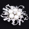Simulated Pearl Flower Rhinestone Wedding Brooch Crystal Corsage Collar Pin