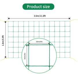 KINGLAKE GARDEN Trellis Netting for Climbing Plants 6 Ft x 12 Ft Green Garden Plant Netting Heavy-Duty Plastic Plant Trellis Netting for Tomato, Cucumber, Plants, Fruits, Flowers