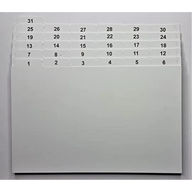 1-31 Daily Index Cards Days of Month Record Guide Cards 8x5 6x4 5x3 Index Cards 1 to 31 Dividers Tabs : UK (8x5)